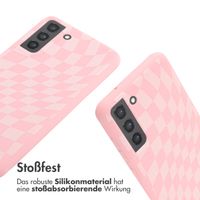 imoshion Silikonhülle design mit Band für das Samsung Galaxy S21 FE - Retro Pink