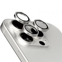 PanzerGlass Kameraprotektor Hoops Optic Rings für das Apple iPhone 15 Pro / 15 Pro Max - White Titanium