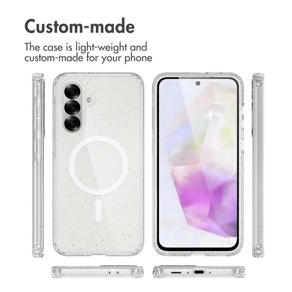 imoshion Sparkle Back Cover mit MagSafe Samsung Galaxy A56 - Glitzer Transparent
