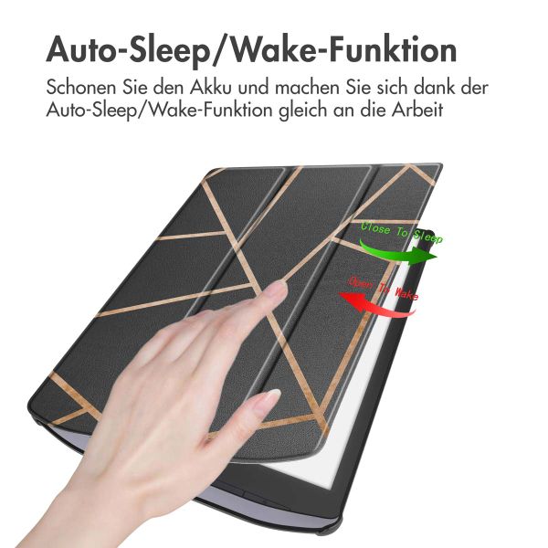 imoshion Design Trifold Hard Case Sleepcover für das Pocketbook InkPad X Pro - Black Graphic