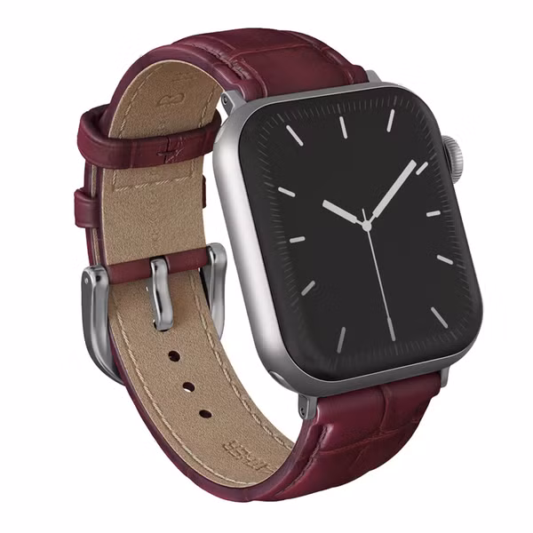 Burga Armband aus echtem Leder für Apple Watch | 38/40/41/42 mm - Mobwife / Silver