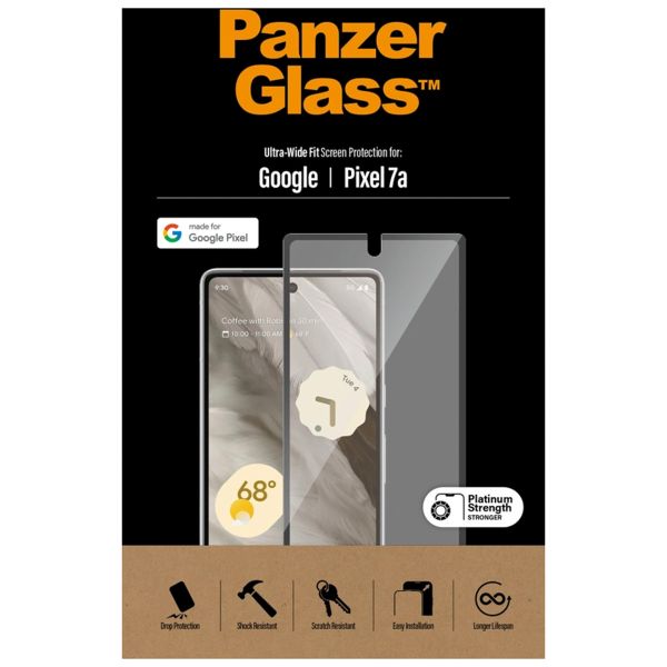 PanzerGlass Ultra-Wide Fit Antibakterieller Displayschutz für das Google Pixel 7a