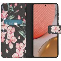 imoshion Design TPU Klapphülle Samsung Galaxy A72 - Blossom Watercolor Black