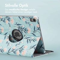 imoshion 360° drehbare Design Klapphülle für das iPad 11 (2025) 11 Zoll / iPad 10 (2022) 10.9 Zoll - Flowers