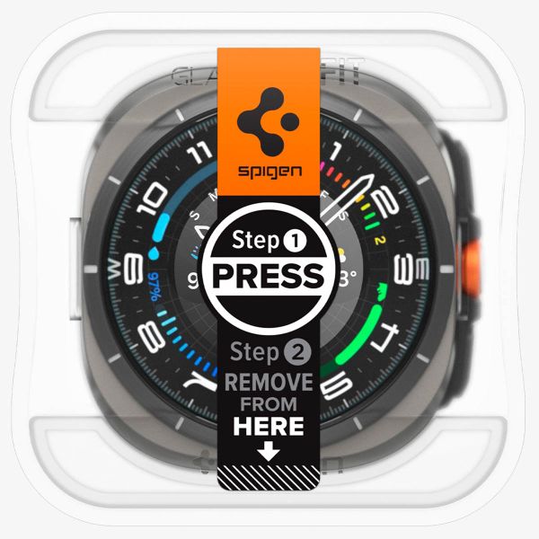 Spigen EZ FIT Glas.tR Displayschutzfolie mit Applikator für Samsung Galaxy Watch Ultra (2024/2025) - Transparent