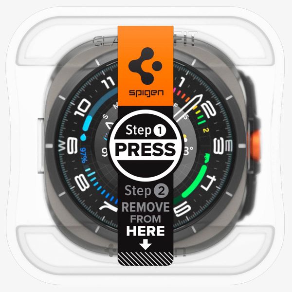 Spigen EZ FIT Glas.tR Displayschutzfolie mit Applikator für Samsung Galaxy Watch Ultra - Transparent