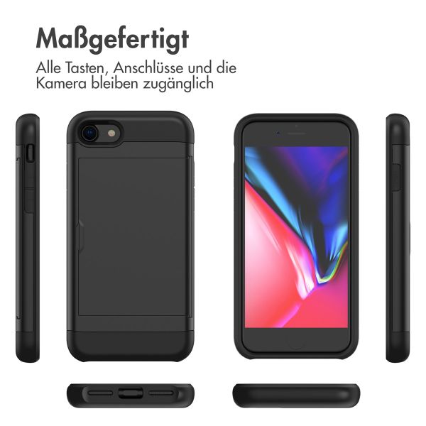 imoshion ﻿Backcover mit Kartenfach für das iPhone SE (2022 / 2020) / 8 / 7 - Schwarz