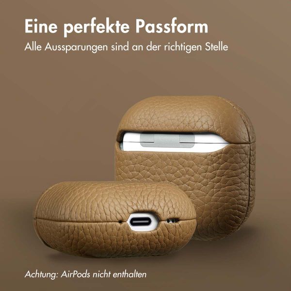 Accezz Echtes Leder Case Apple AirPods 4 - Taupe