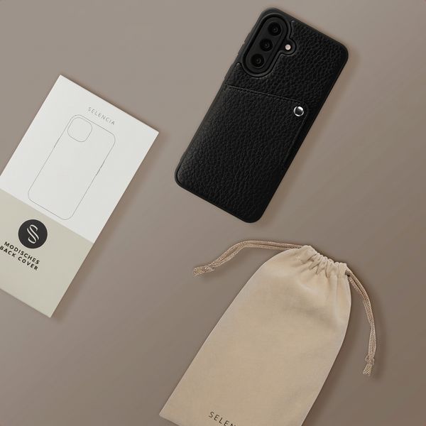 Selencia Riva Back Cover mit Kartenfach Samsung Galaxy A37 (5G) - Schwarz