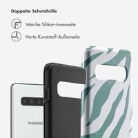 Selencia Vivid Back Cover Samsung Galaxy S10 - Colorful Zebra Pine Blue