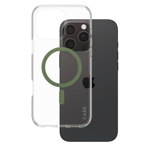 CARE by PanzerGlass Urban Combat Case MagSafe für das iPhone 16 Pro Max - Transparent / Grün