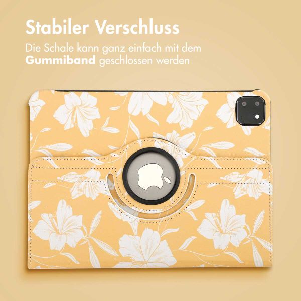 imoshion 360° drehbare Design Klapphülle für das iPad Pro 11 (2024) M4 - Yellow Flowers