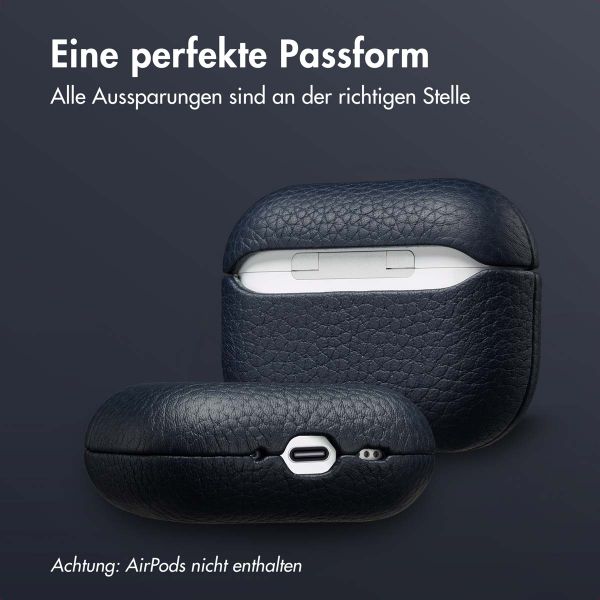 Accezz Echtes Leder Case Apple AirPods Pro 3 - Dunkelblau