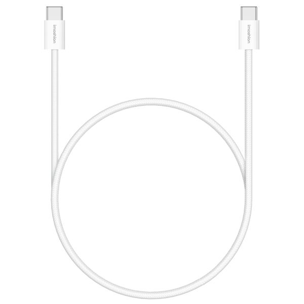 imoshion USB-C-zu-USB-C-Kabel – Geflochten – 1 Meter – Weiß