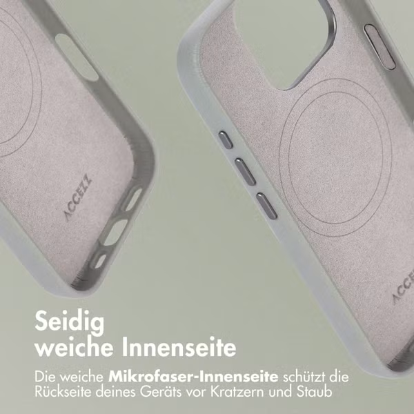 Accezz MagSafe Leather Backcover Apple iPhone 16 Pro - Light Grey