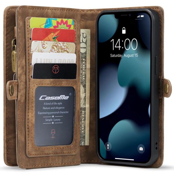 CaseMe Luxuriöse 2-in-1-Portemonnaie-Klapphülle Leder iPhone 13 Mini