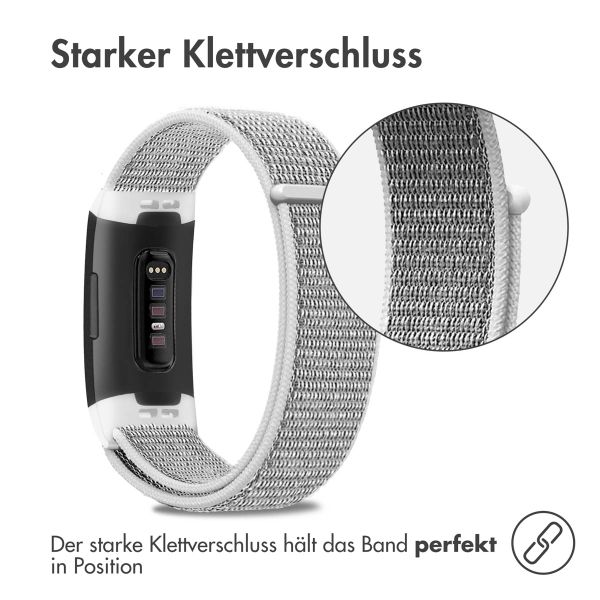 imoshion Nylonarmband für das  Fitbit Charge 3 / 4 - Hellgrau