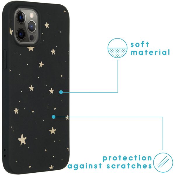 imoshion Design Hülle für das Apple iPhone 12 Pro Max - Sterne / Schwarz