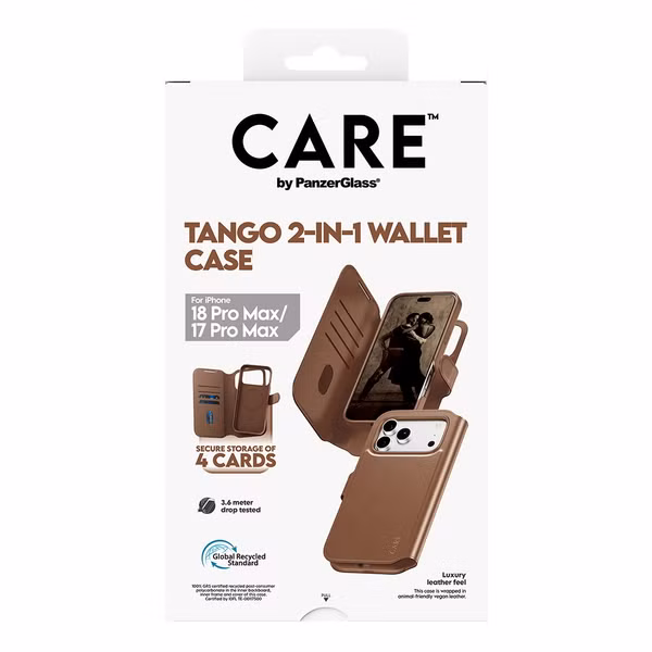 CARE by PanzerGlass Tango 2 in 1 Wallet Case MagSafe Apple iPhone 18 Pro Max / 17 Pro Max - Braun