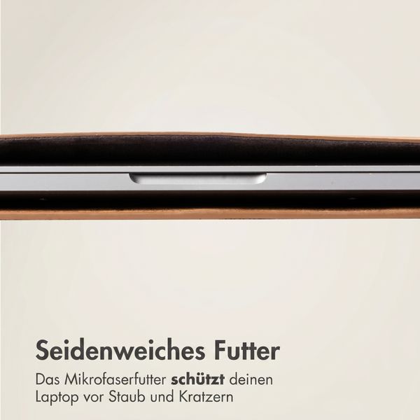Accezz Leather Laptop Hülle Apple MacBook 13 Zoll - Laptop Sleeve - Cognac