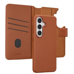Accezz 2-in-1 Klapphülle aus Leder mit MagSafe Samsung Galaxy S26 - Sienna Brown