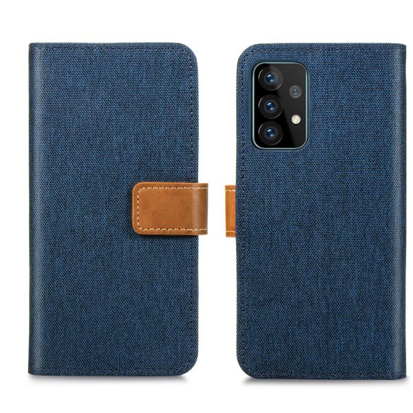 imoshion Luxuriöse Canvas-Klapphülle Samsung Galaxy A72 - Dunkelblau