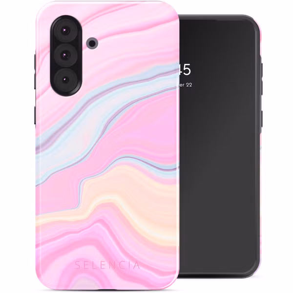 Selencia Vivid Back Cover Samsung Galaxy A36 / A56 - Pastel Lipstick Marble