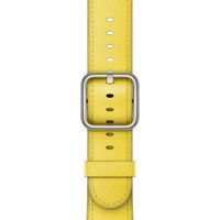 Apple Leather Band Classic Buckle für das  Apple Watch Series 1 t/m 9 / SE (38/40/41 mm) | Series 10 / 11 (42 mm) - Spring Yellow
