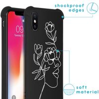 imoshion Design Hülle mit Band für das iPhone X / Xs - Woman Flower Black