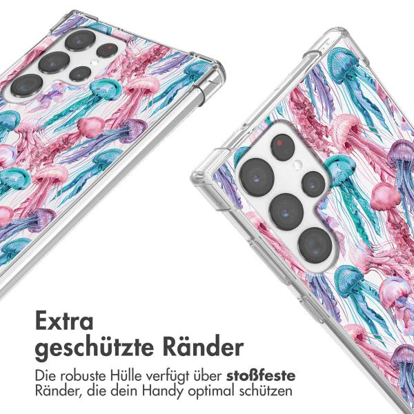 imoshion Design Hülle mit Band Samsung Galaxy S22 Ultra - Jellyfish Watercolor
