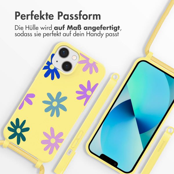 imoshion SilikonHülle design mit Band Apple iPhone 13 - Yellow Flower Distance