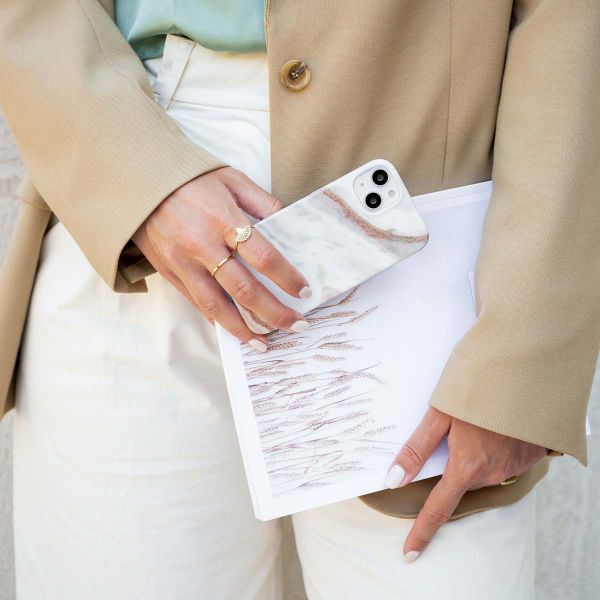 Selencia Aurora Fashion Back Case Apple iPhone 15 Pro Max - Powder White Marble