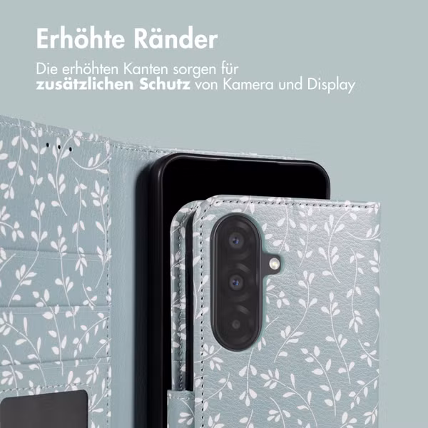 imoshion Design Klapphülle Samsung Galaxy A57 (5G) - Smoke Green Flowers
