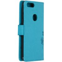 Kleeblumen Klapphülle Türkis Alcatel 1S (2019)