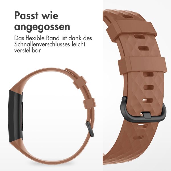 imoshion Silikonband für das  Fitbit Charge 3 / 4 - Braun