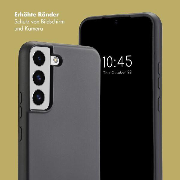 Selencia Back Cover mit Luxuriöser Handschlaufe Samsung Galaxy S22 - Schwarz