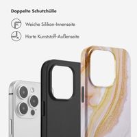 Selencia Vivid Tough Back Cover für das iPhone 14 Pro - Chic Marble Gold