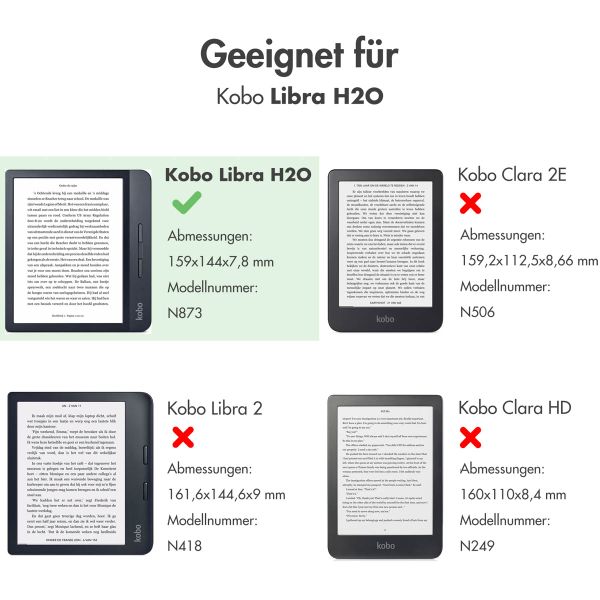 imoshion Design Slim Hard Sleepcover mit Stand für das Kobo Libra H2O -Green Leopard