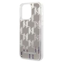 Karl Lagerfeld Liquid Glitter Cover Monogram für das iPhone 14 Pro Max - Silber