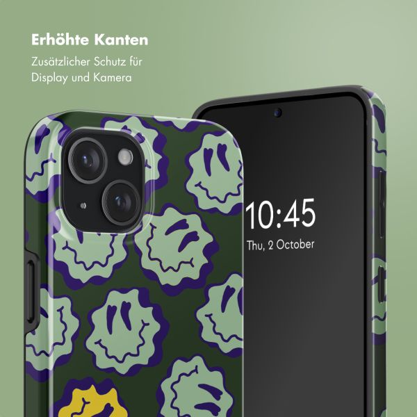 Selencia Vivid Rückabdeckung mit MagSafe Apple iPhone 15 - Wavy Smiley Green