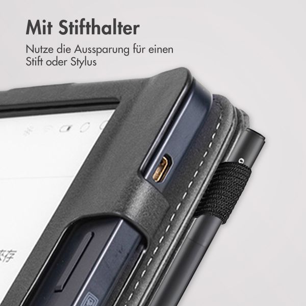 imoshion Klapphülle Sleepcover mit strap und stand Kobo Libra 2 / Tolino Vision 6 - Schwarz