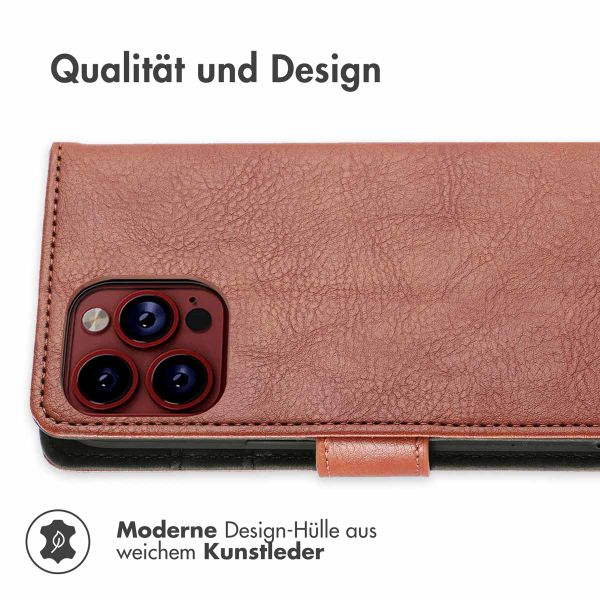 imoshion Luxuriöse Klapphülle für das iPhone 15 Pro - Braun