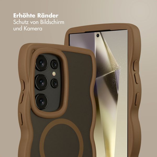 Selencia Wavy Backcover mit MagSafe Samsung Galaxy S24 Ultra - Mocha Brown