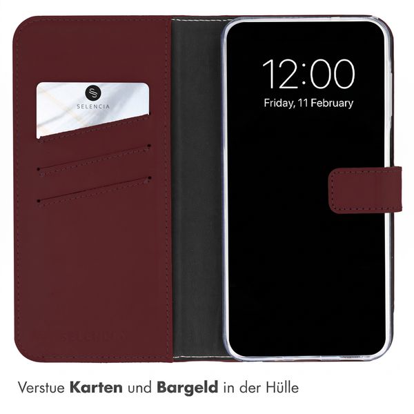 Selencia Echtleder Klapphülle Samsung Galaxy A27 (5G) - Burgundy