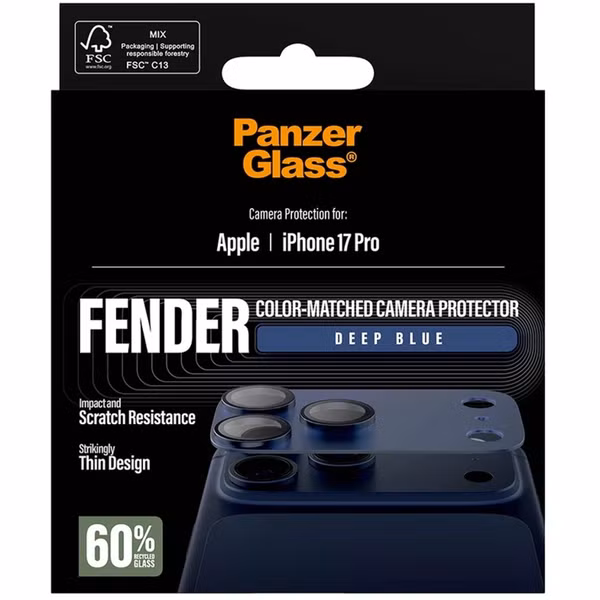 PanzerGlass Fender Kameraschutz für das iPhone 17 Pro - Deep Blue