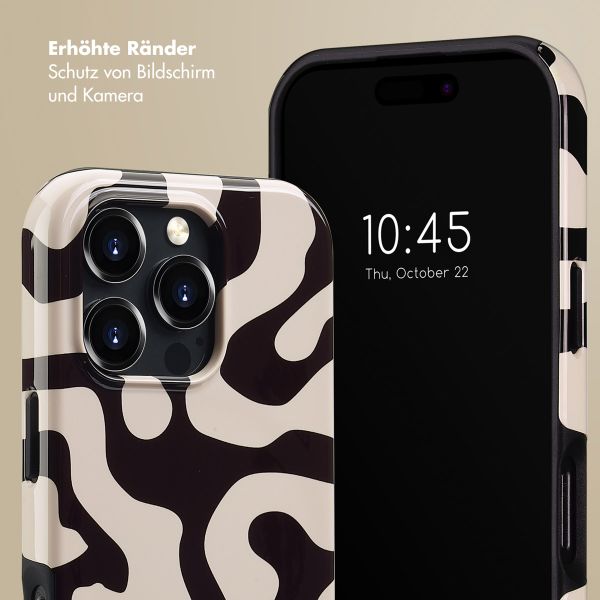 Selencia Vivid Tough Back Cover MagSafe für das iPhone 16 Pro - Art Wave Black