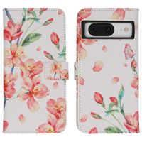 imoshion Design TPU Klapphülle Google Pixel 8 Pro - Blossom Watercolor White