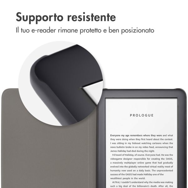 imoshion Design Slim Hard Case Klapphülle Amazon Kindle (2024) / Amazon Kindle (2022) 11th gen - White Graphic