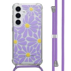 imoshion Design Hülle mit Band Samsung Galaxy S25 - Tropical Violet Flowers Connect