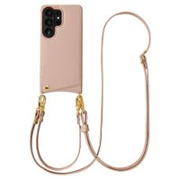 Selencia Nova HandyHülle mit Kordel und Kartenhalter Samsung Galaxy S26 Ultra - Dusty Rose